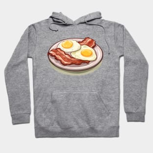 Bacon and fried egg in plate Hoodie